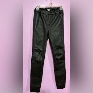 J. Crew Collection Black Straight Leg Leather Pants